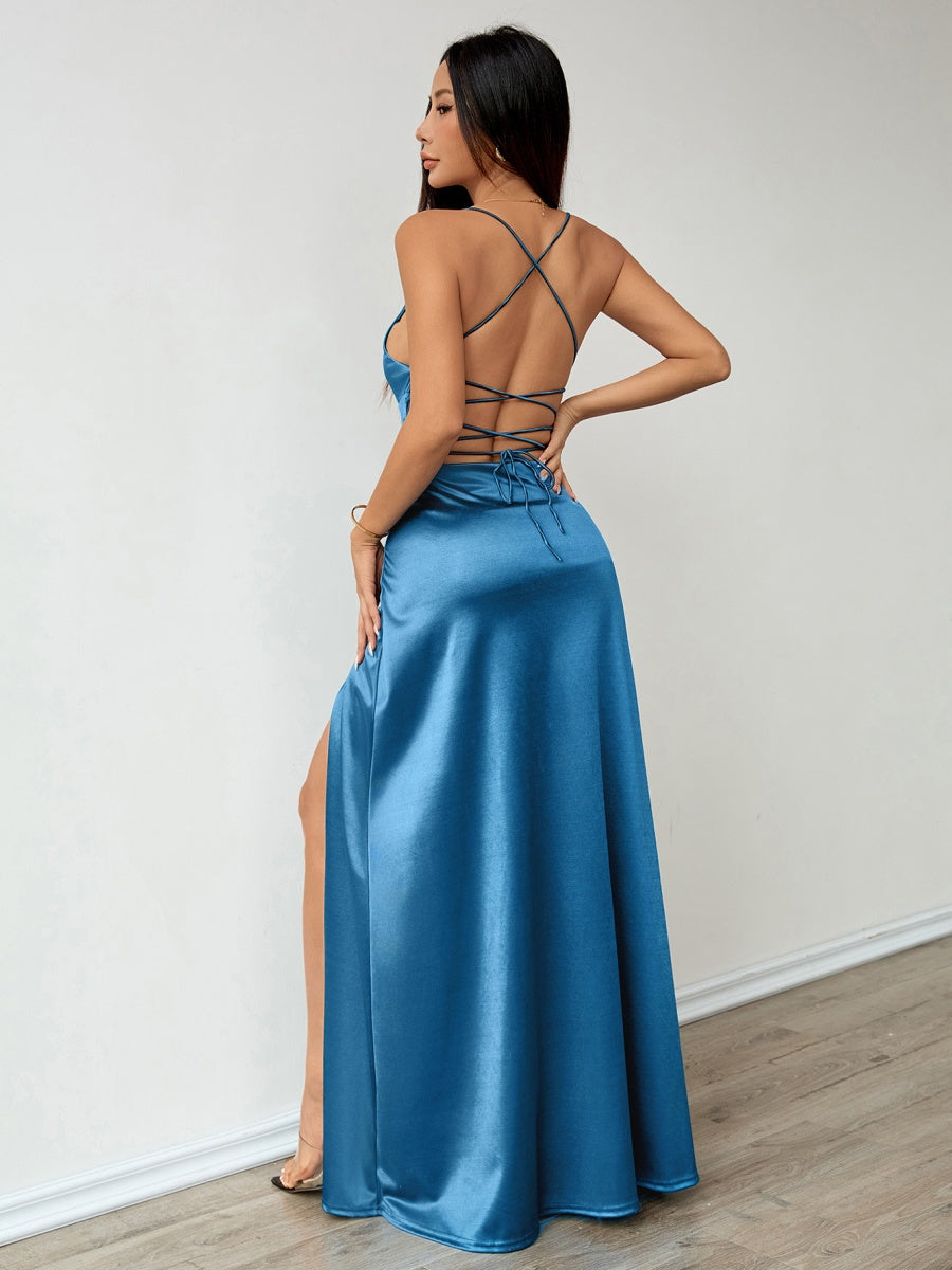 Camisoles Satin Slit Maxi Dresses