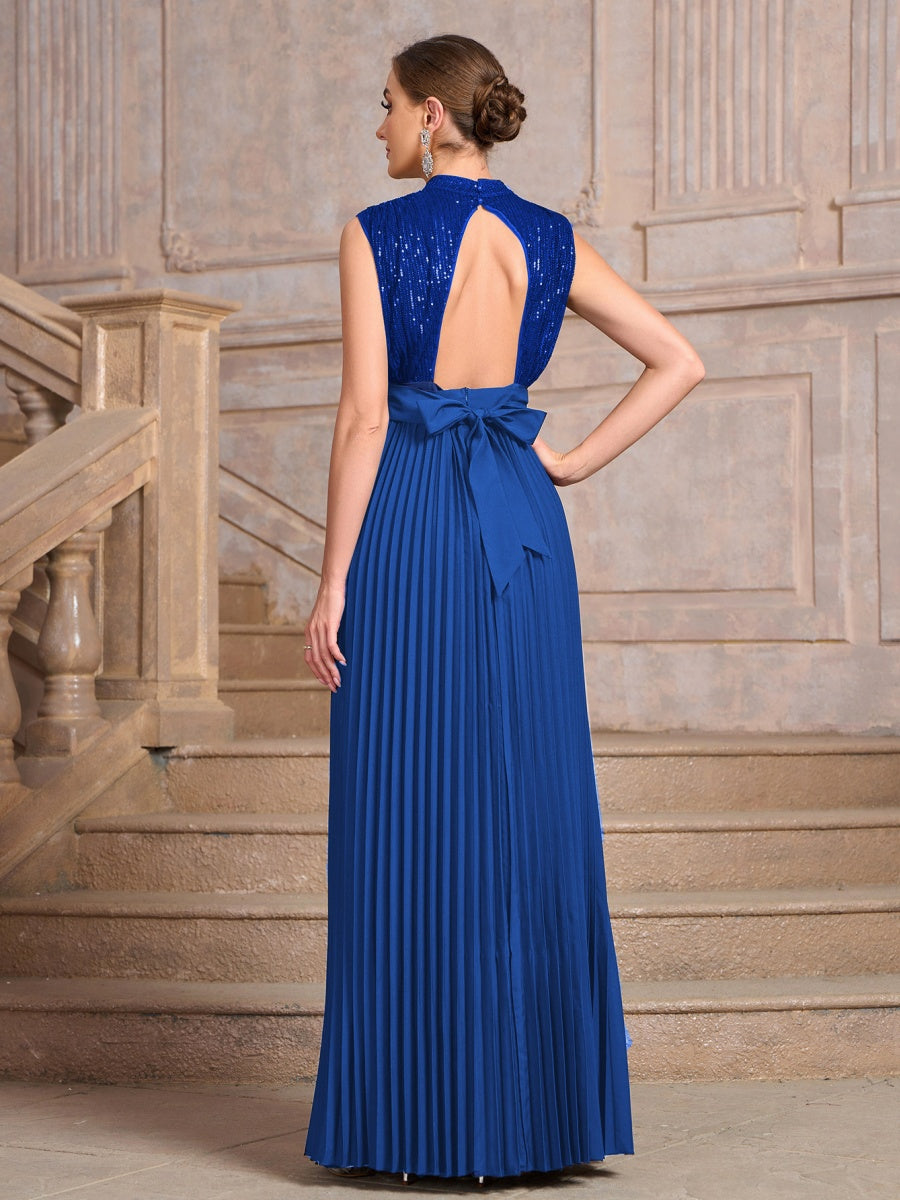 Sequins Crimp Banquet Formal Dress Party Wedding Backless Maxi Dresses