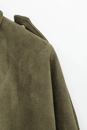 Oversized Suede Bomber Jacket