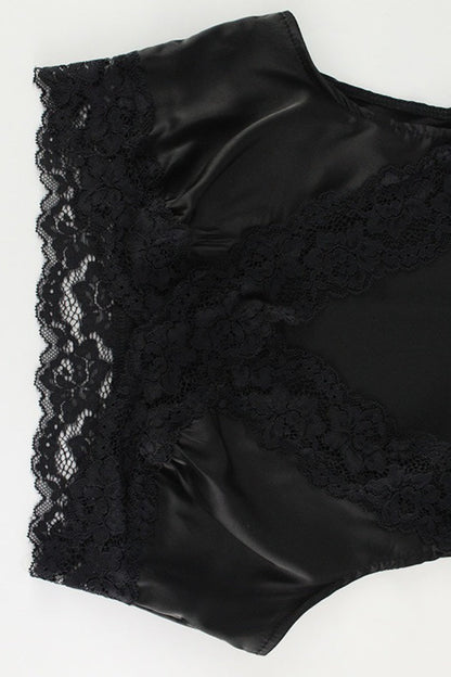 Lace Trim V Neck Cami Top Floor Length Skirt Set