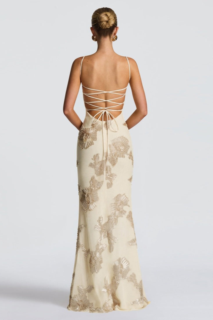 | Backless Floral Maxi Dress