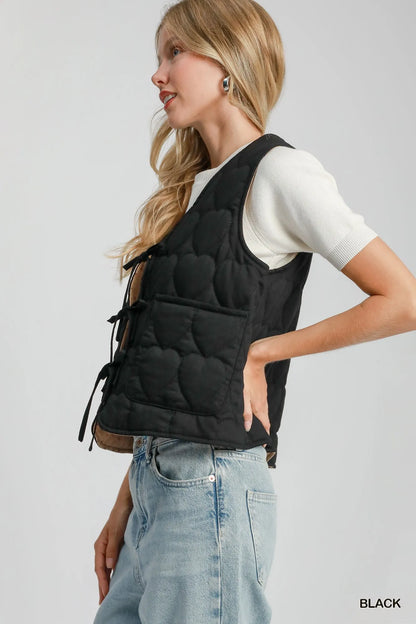 Quilted Tie-Front Vest