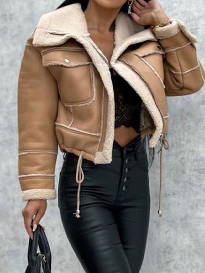 Lambswool Short Zipper Jacket