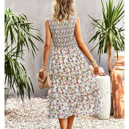 Sleeveless Floral Print Maxi Dress in Multiple Colors