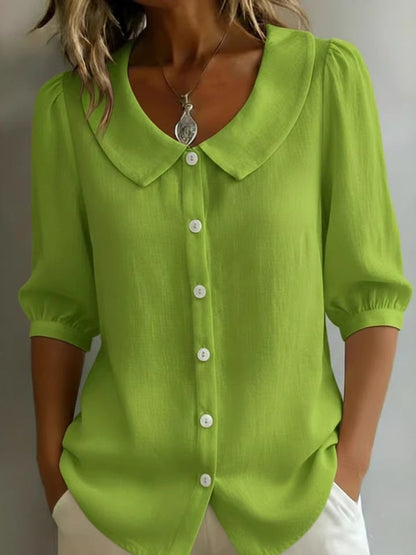 Short-sleeved Loose V-neck T-shirt