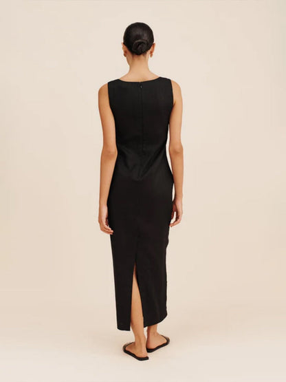 Square Collar Cotton And Linen Camisoles Leisure Temperament Maxi Dresses