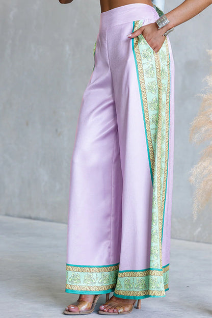 Elastic Waist Printed Wide Leg Pants