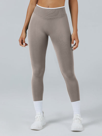 Color Matching Seamless High-waisted Hip Lift Exercise Yoga Pants