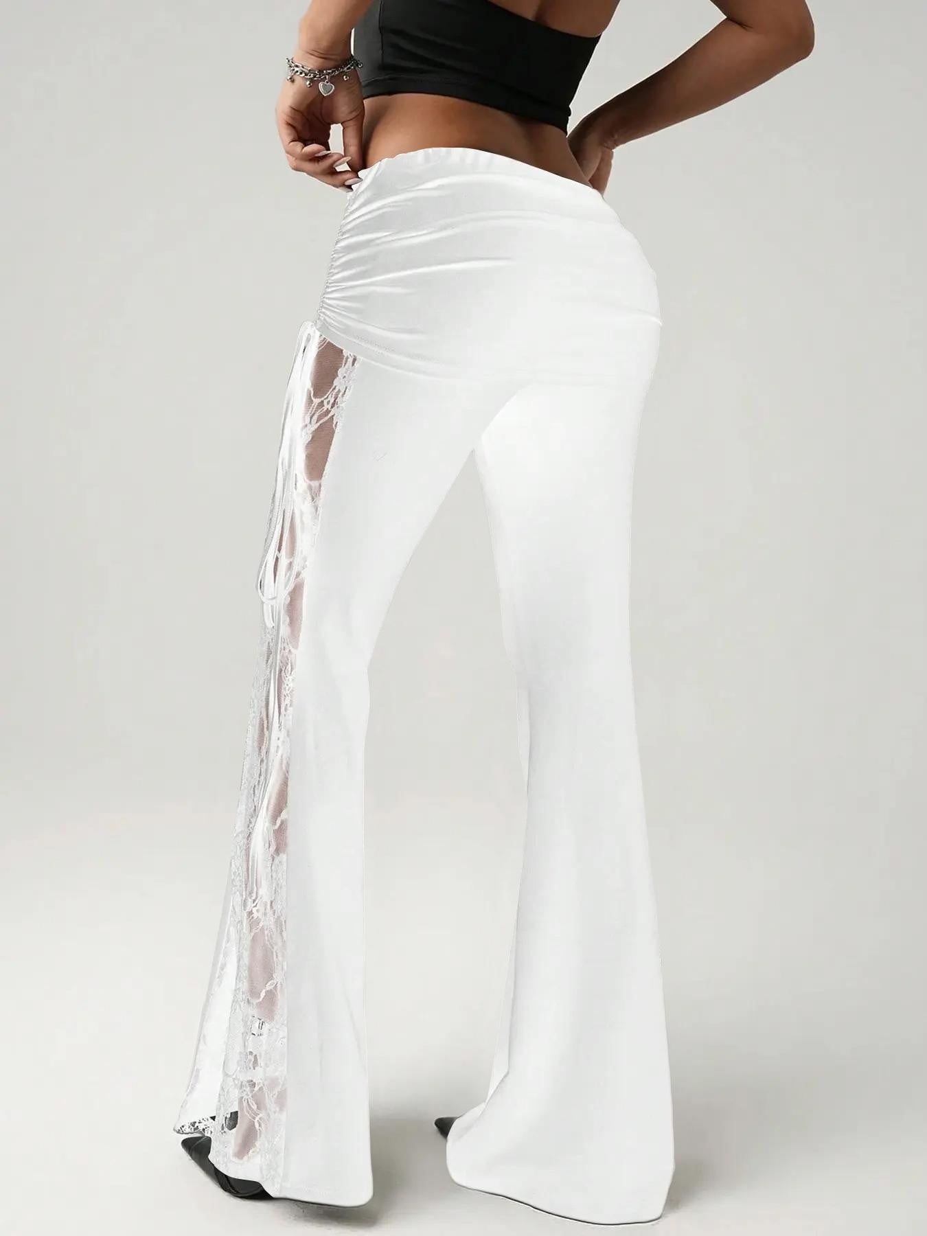 Silk Slim-fit Flared Trousers