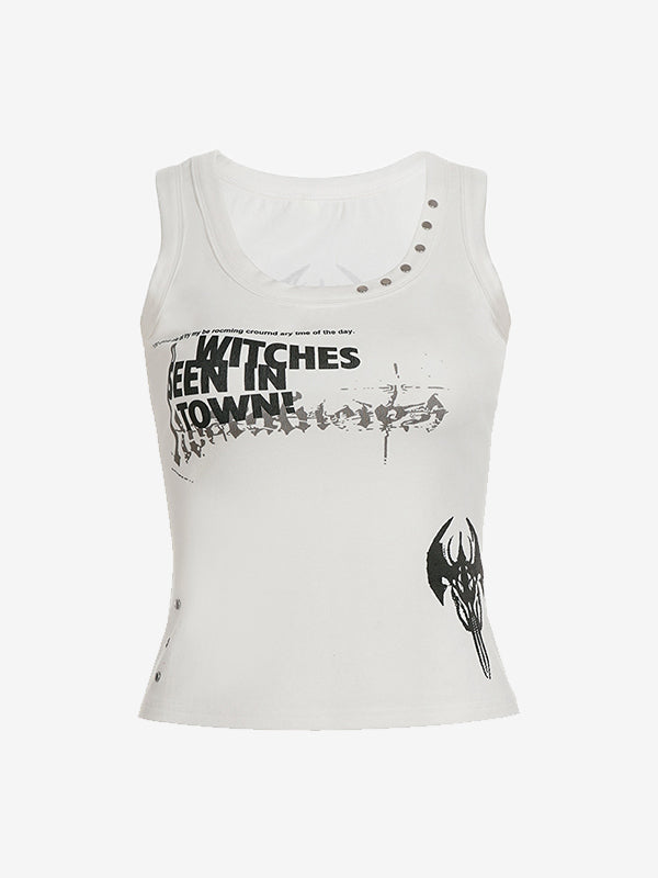 Retro Punk Rock Halter Cami Top