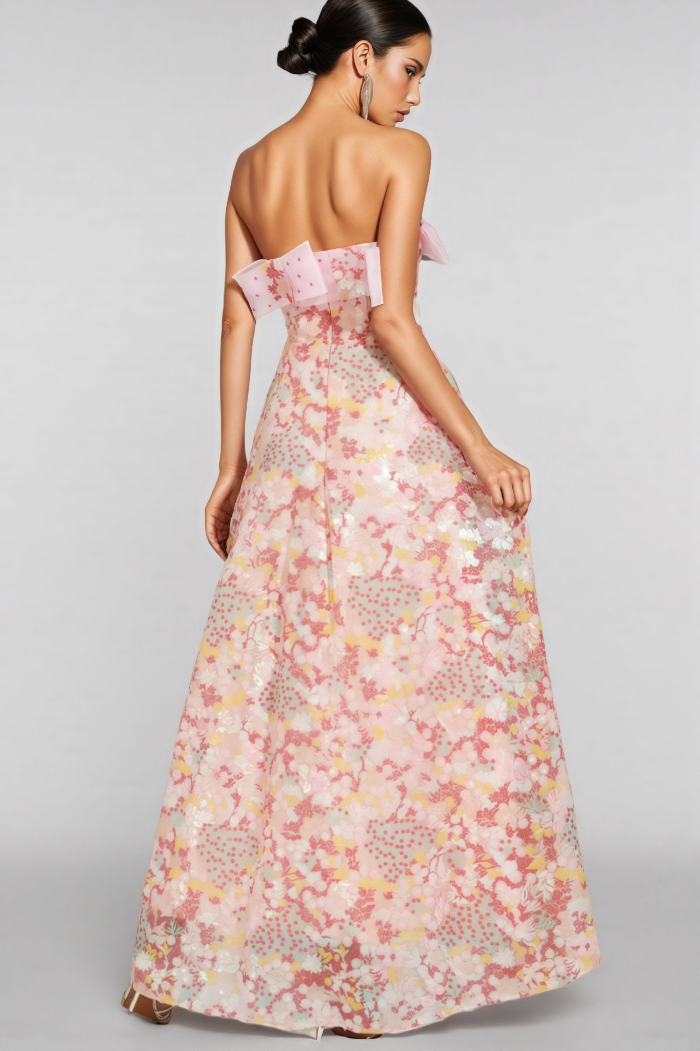 Nivenad Pink Sequin Bodycon Maxi Dress