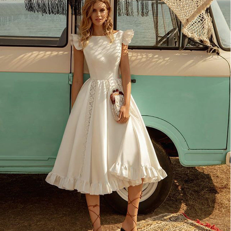 Dunhuang Short Sleeve Waist Controlled Dress Petti dress