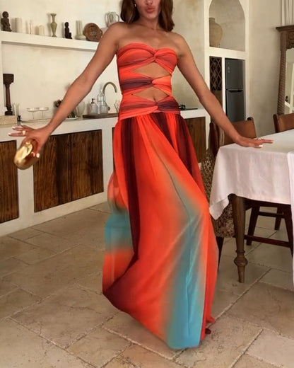 Gradient Strapless Dress