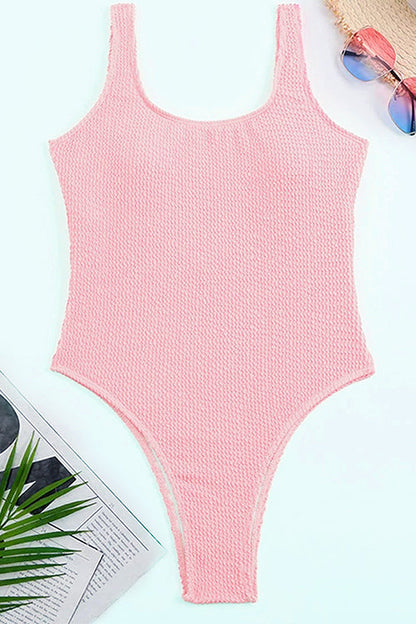 Margovil Low Back High Cut Crinkle One Piece Swimsuit