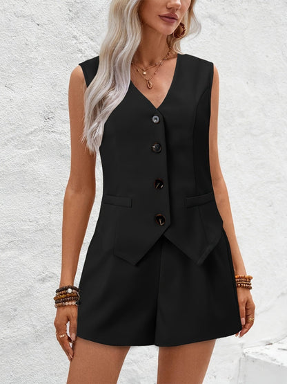 Vests Shorts Distressed Commuting Set 2-piece Sets