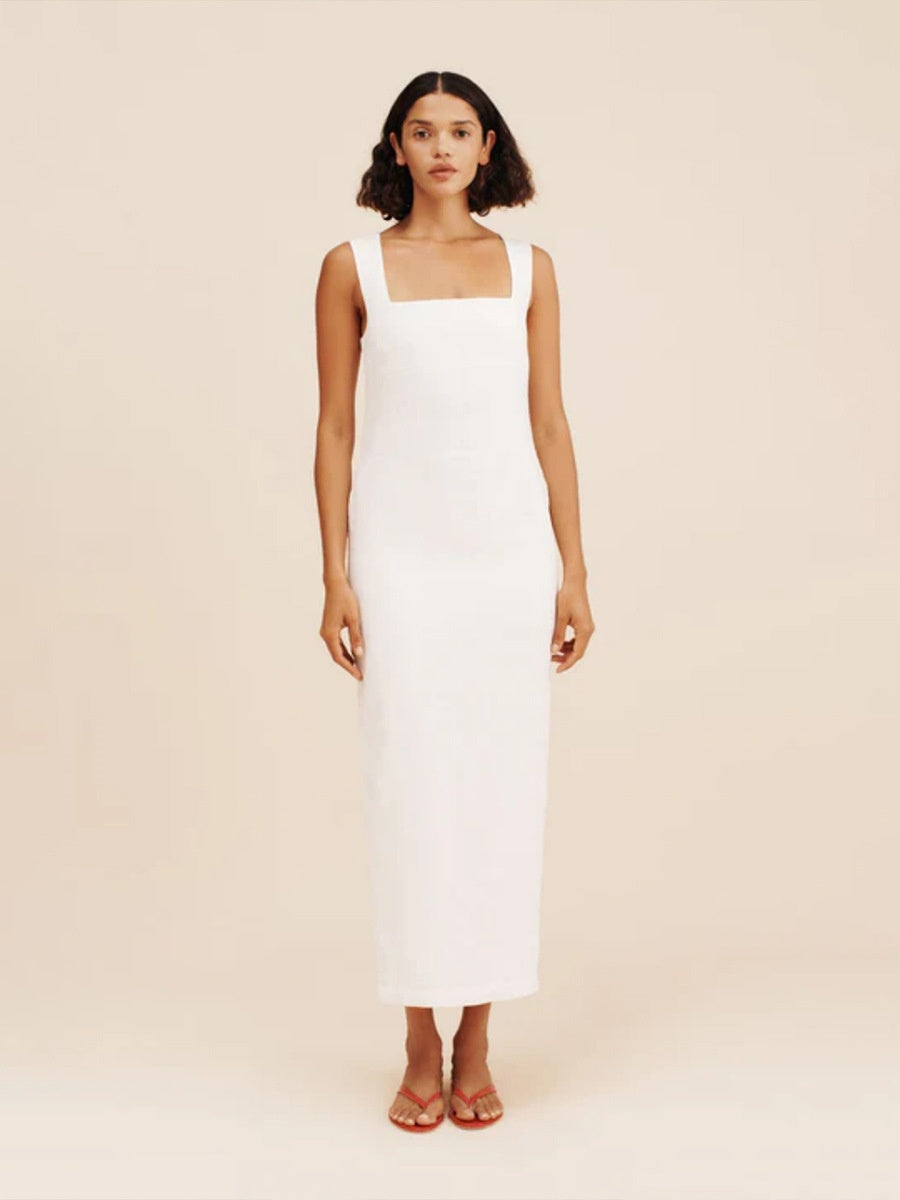 Square Collar Cotton And Linen Camisoles Leisure Temperament Maxi Dresses