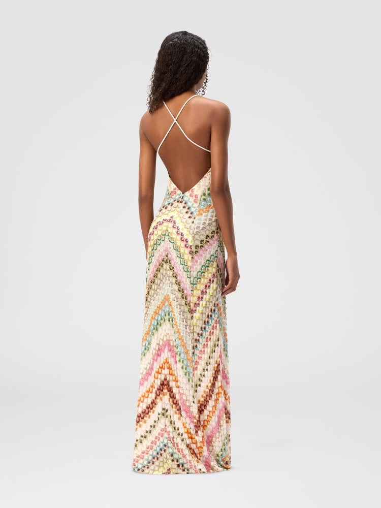 Colorful Crochet Lace Camisole Maxi Dress