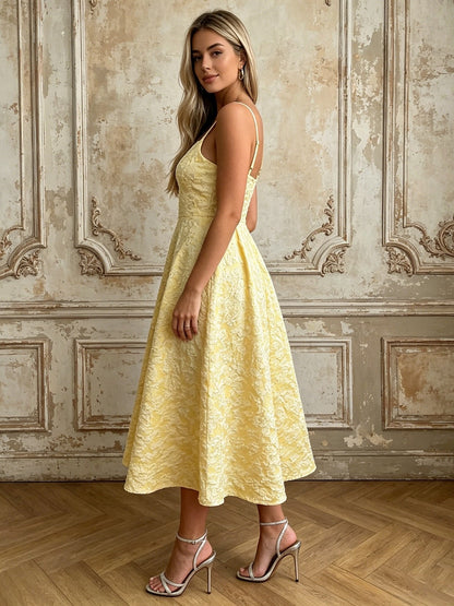 Jacquard Backless Long Dress