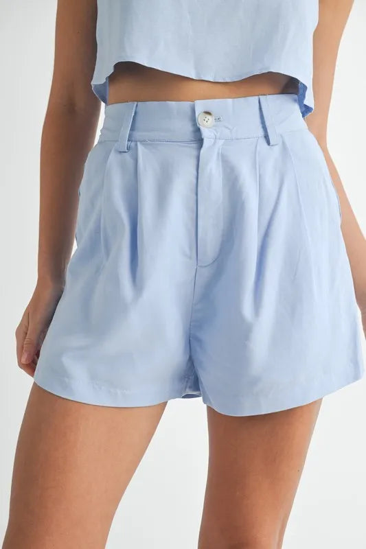 MABLE Linen and Crop Top and Shorts Set