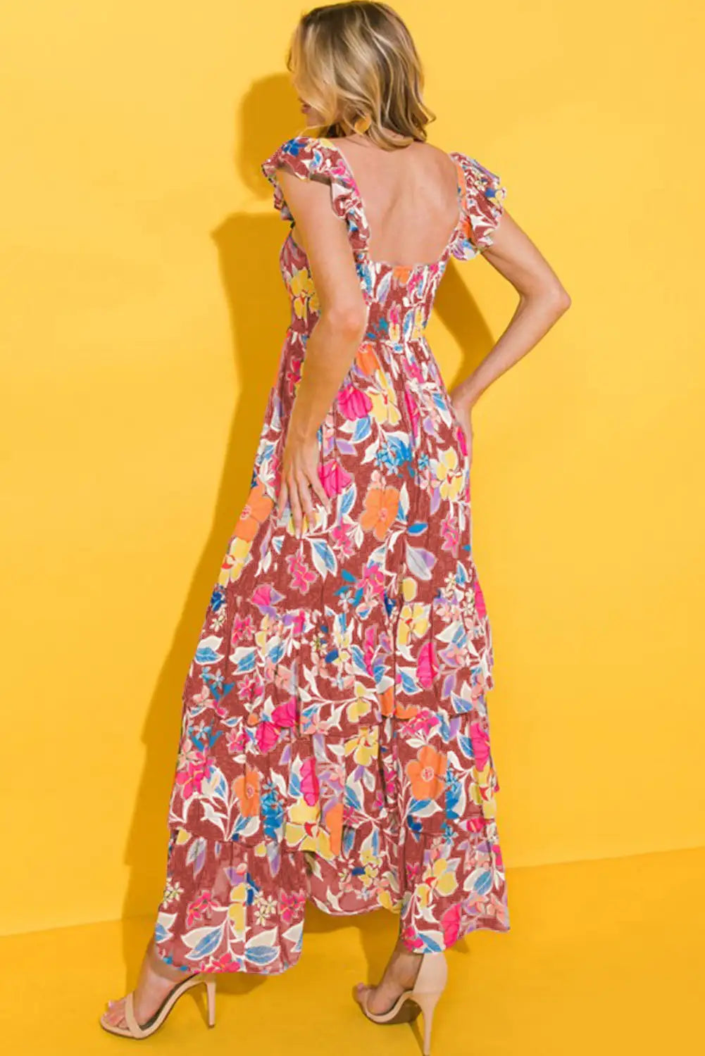 pink floral maxi dress