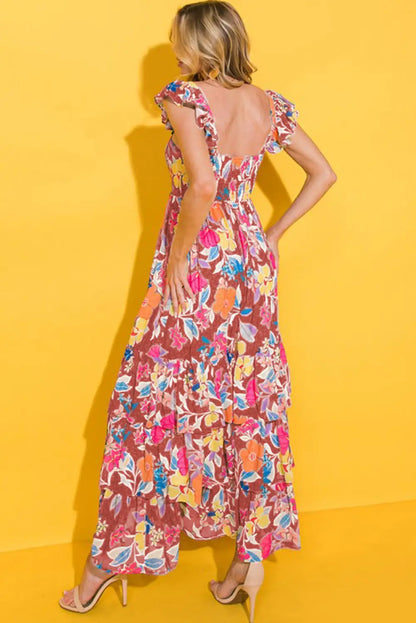 pink floral maxi dress