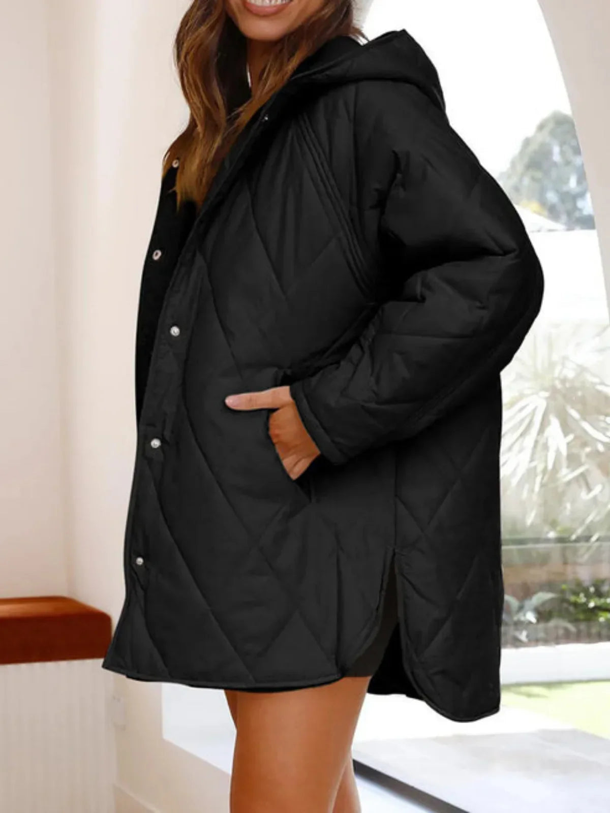 Relaxed Oversized Quilted Coat