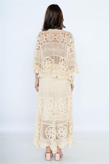 Knit Round Neck Long Sleeve Top ?Mid waist Knit Midi Dress Set