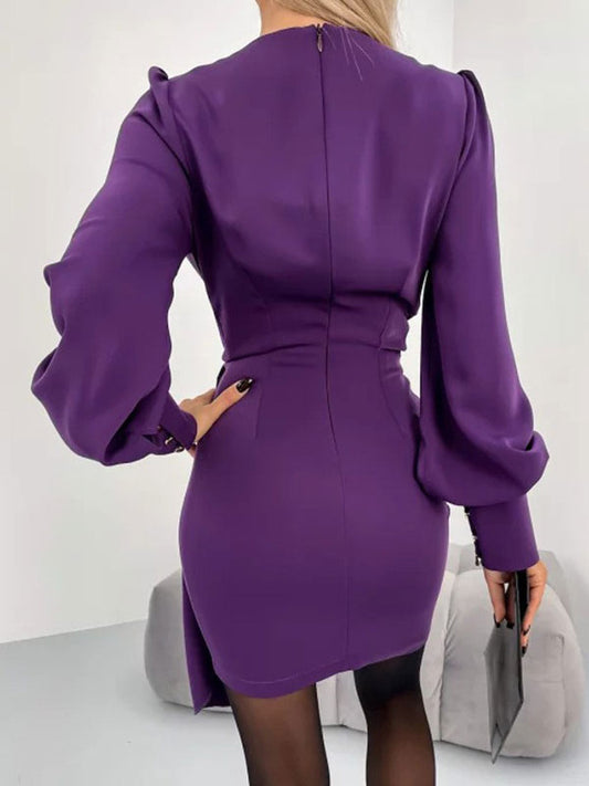 Mini Dresses Black Long Sleeves Short Dress