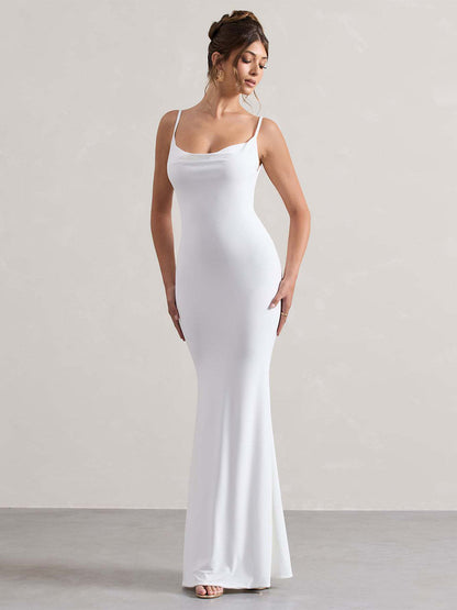 Party Dress Spaghetti Strap Openback Sexy Mermaid Maxi Dress