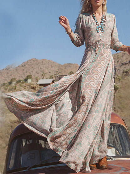 V-Neck Chiffon Sexy Maxi Dress