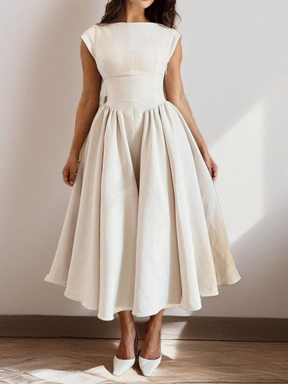 Solid Color Sleeveless Sexy Backless Long Dress