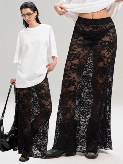 Lace High Waist Perspective Fashion Skirts