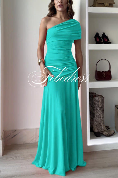 Off Shoulder Ruched Flare Maxi Dress(in 9 Colors!)