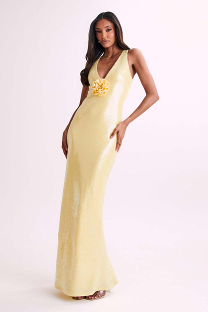 Hexed Bodycon Dress - Yellow