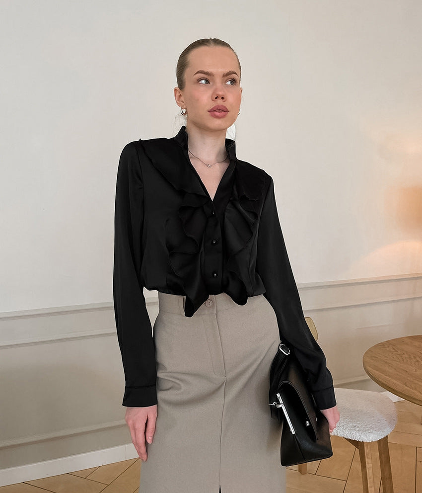 Rufflina Top-Black