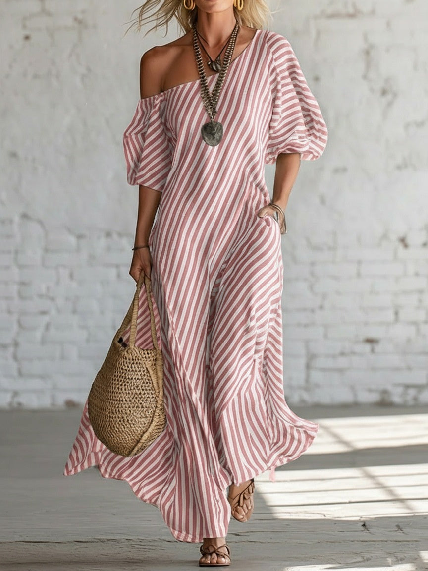 Simple Solid Color Patchwork Dress