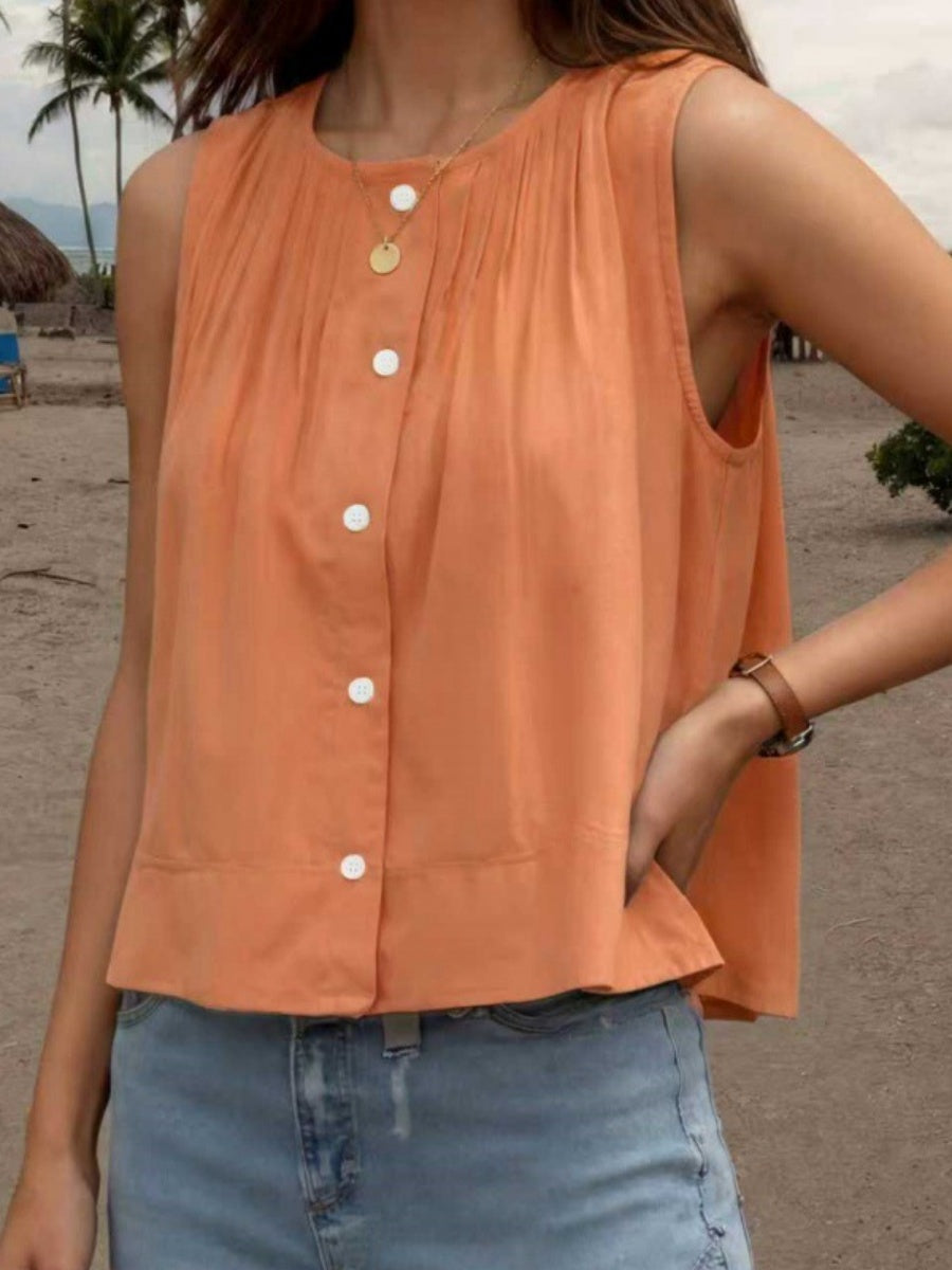 Ruffled Sleeveless Vest