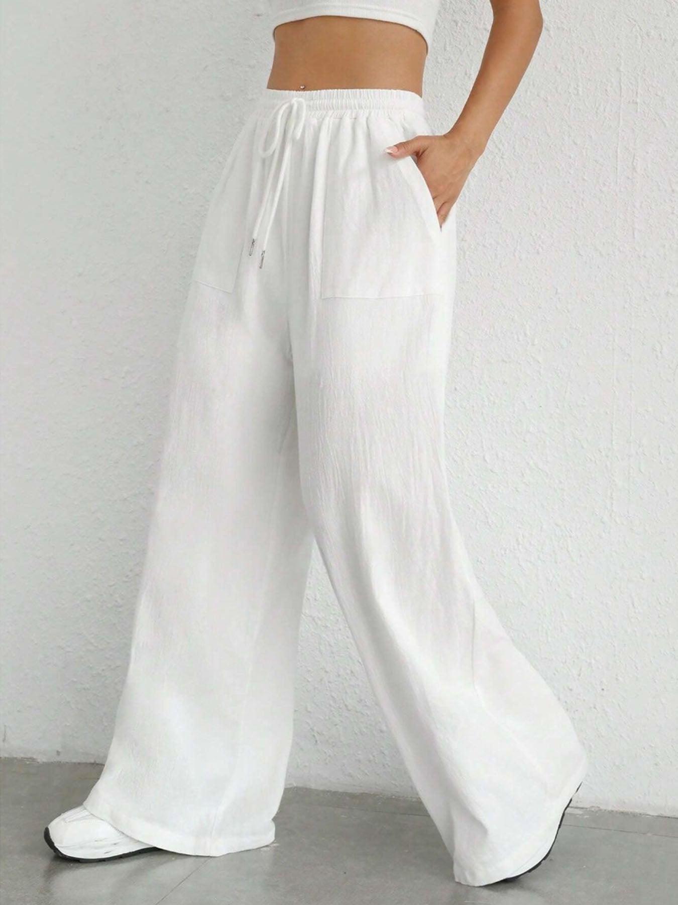 Drawstring Pocket Casual Pants