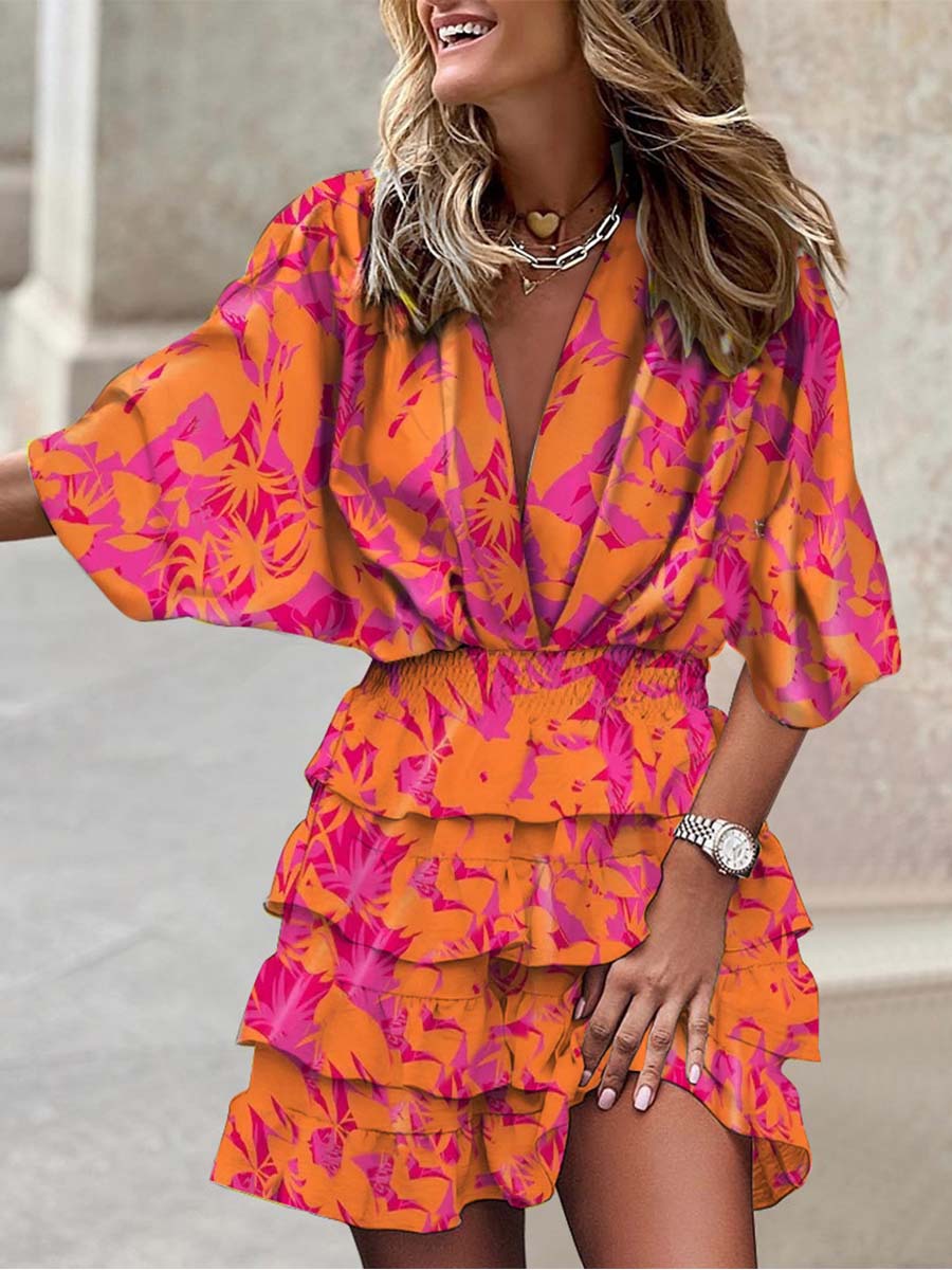Irregular Bat Sleeve Dress