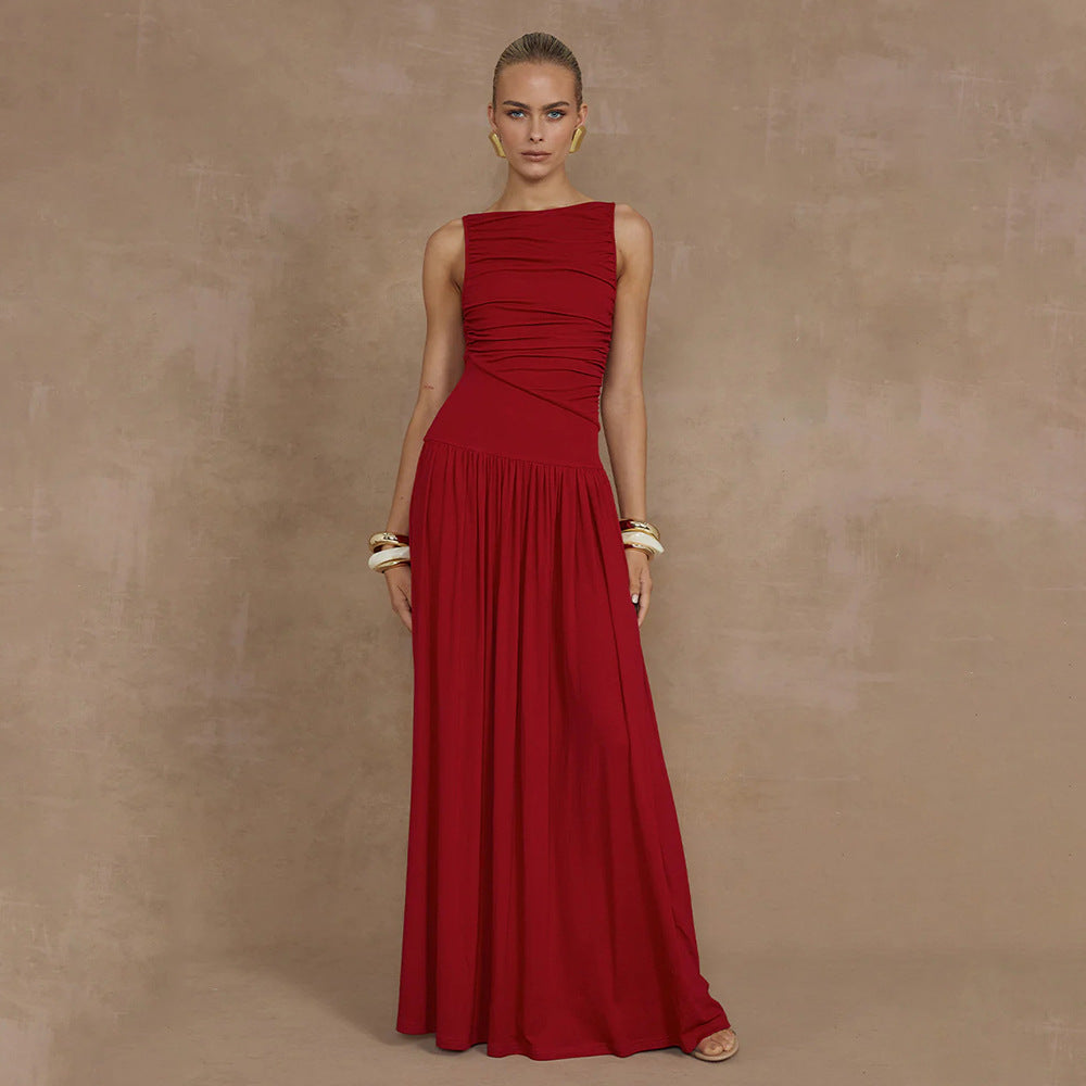 Trance Fit and Flare Dress - Maroon
