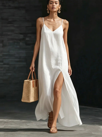 Simple Solid Color Patchwork Dress