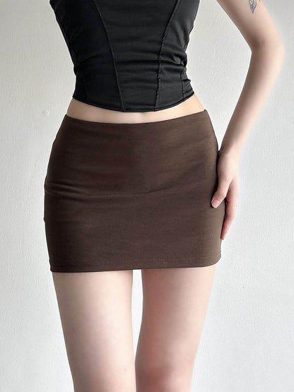 Low-rise Includes Inner Lining To Prevent Exposure Hip Wrap Short Skirt