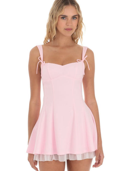 Splicing Straps And Suspenders Waist Shaping Mini&Short Dresses