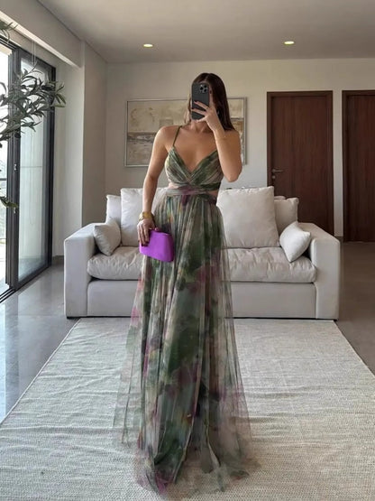 Liber Autumn Women's Zipper Abstract Maxi Dresses