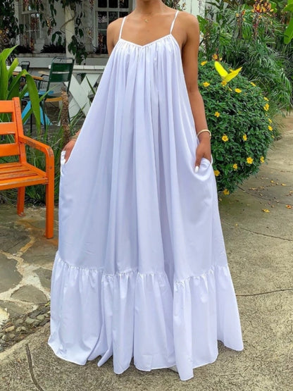 Sleeveless Halter Maxi Dress