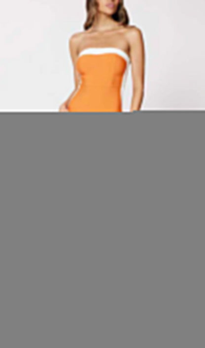 Strapless Slit Maxi Bandage Dress