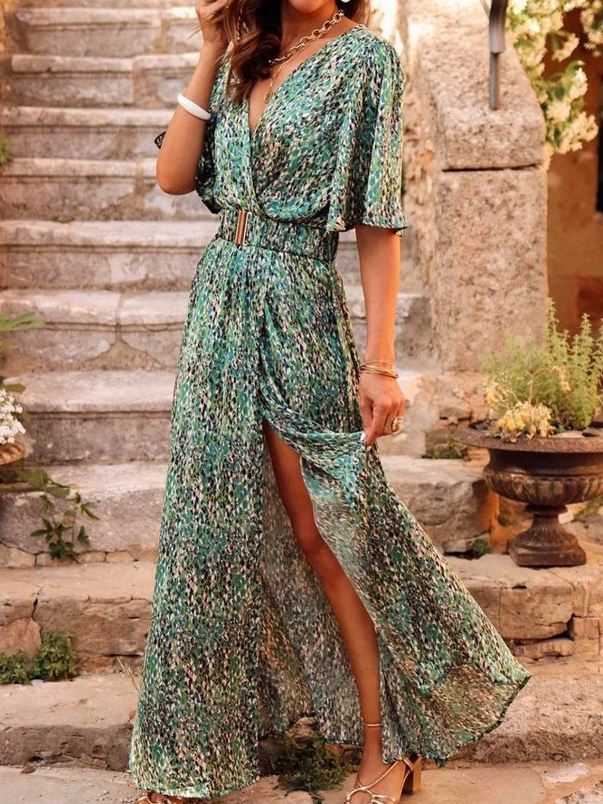 Floral Print Slimming Long Dress