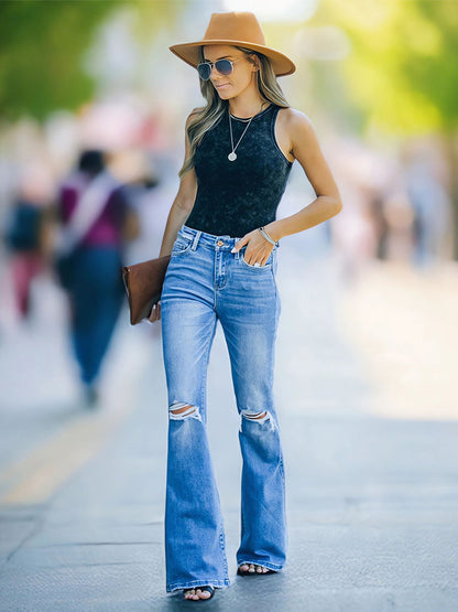 Slight Flared Stretch Jeans