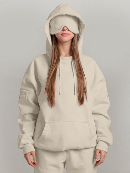 Pocket Solid Color Hoodies