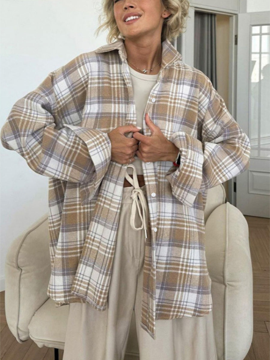 Plaid Oversize Coat Shirts